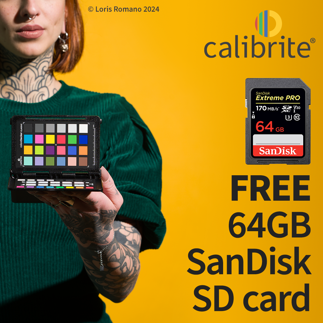 FREE SanDisk 64GB SD card with Calibrite