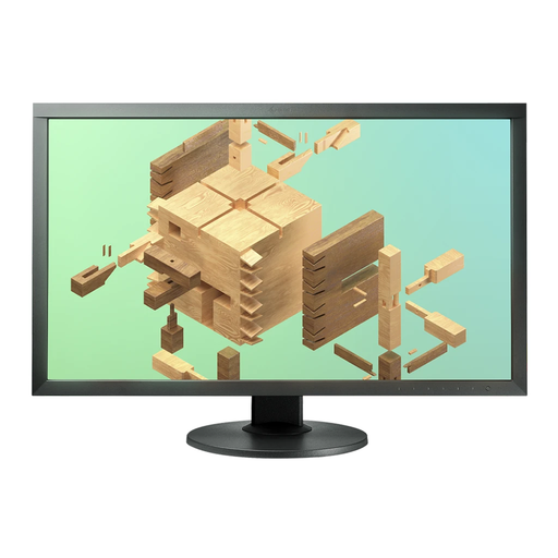 EIZO ColorEdge CS2731 27-inch Monitor in black shown from the front with a graphic on the screen.