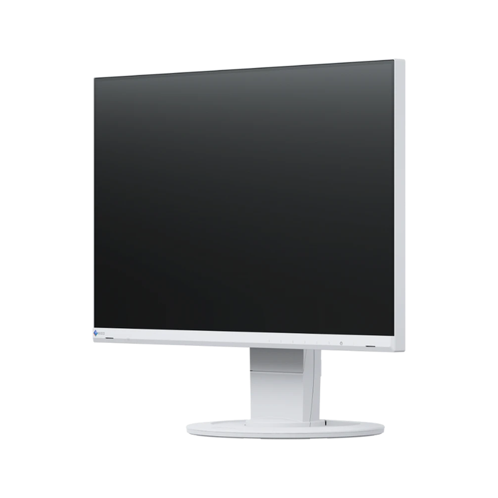 The EIZO FlexScan EV2360-WT 23 Inch Full HD Monitor in white shown from the front on an adjustable base.