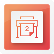 Fiery XF 9 Software Printer Options orange logo showing a large scale printer with a number 2