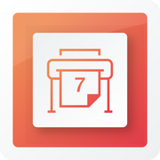 Fiery XF 9 Software Printer Options orange logo showing a large scale printer with a number 7
