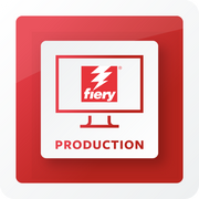 Fiery XF 9 Software Licence & 1 YR SMSA logo of a monitor with the Fiery logo and the text "PRODUCTION" on a red background