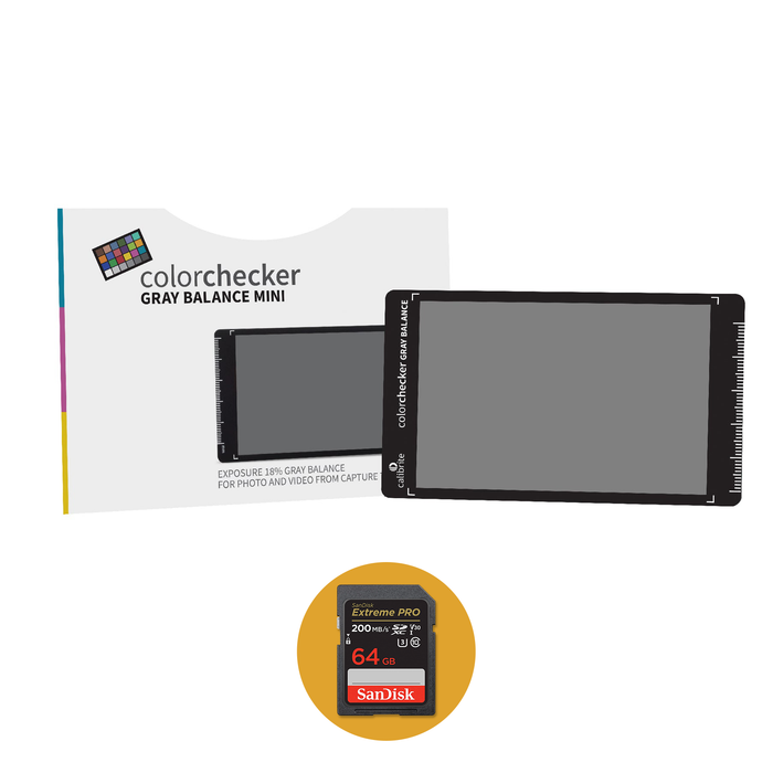 Calibrite ColorChecker Gray Balance Mini with a FREE SanDisk 64GB Memory Card