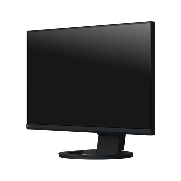 An image of the EIZO FlexScan EV2490 24 Inch Full HD Monitor in black from the front at a 45 degree angle.