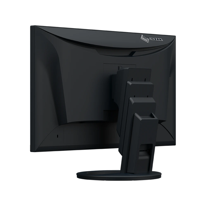 An image of the EIZO FlexScan EV2490 24 Inch Full HD Monitor in black from the back at a 45 degree angle.