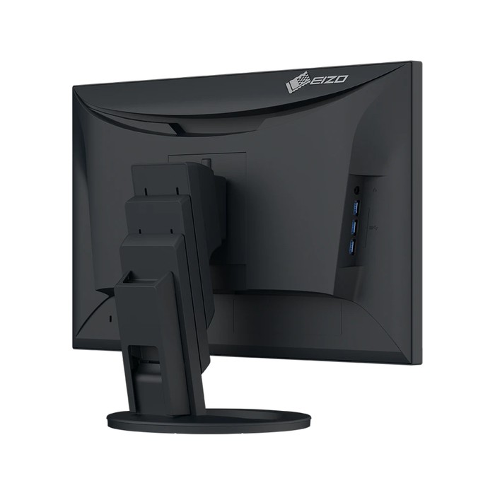 An image of the EIZO FlexScan EV2490 24 Inch Full HD Monitor in black from the back at a 45 degree angle.