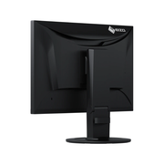 The EIZO FlexScan EV2360 23 Inch Full HD Monitor in black shown from the side with two USB ports on an adjustable base.