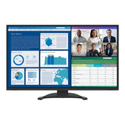 EIZO EV2740X 27 inch FlexScan Monitor - Black shown with a business report on the screen.