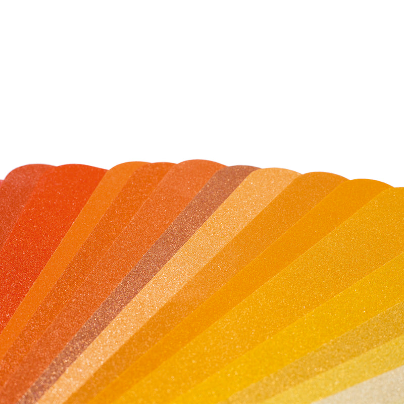 A close up image of the pages of the RAL EFFECTS E4 colour guide, showing glossy metallic colour samples for paint and lacquer applications.