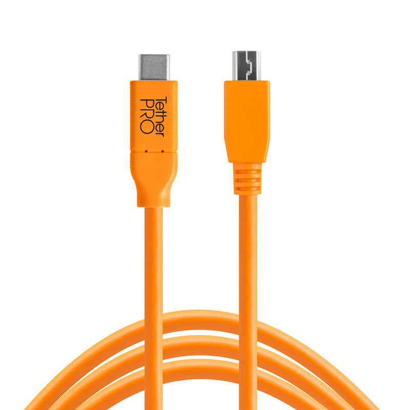 Tether Tools TetherPro USB-C to Mini-B 5-Pin 15' (4.6m) Cable Orange