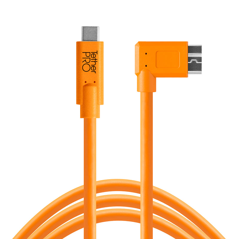 Tether Tools TetherPro USB-C to Micro-B Right Angle 15' (4.6m) Cable Orange